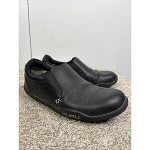 Kuru Shoes Womens 9 Wide Kivi Slip On Comfort Leather Casual Closed Toe Black